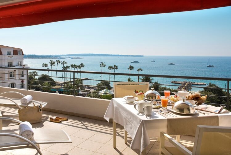 View of the sea from Hotel Barriere Le Majestic in Cannes
